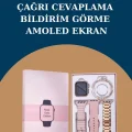  Kadınlar İçin 3 Kordonlu Akıllı Saat ve Dijital Göstergeli Powerbankli Bluetooth Kulaklık Dokunmatik Kontrol