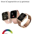 BUĞZ Kadınlar İçin Pembe Kasa ve Metal Kordonlu 41 mm Akıllı Saat, Nabız ve Uyku Takibi Özellikli