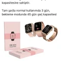 BUĞZ Kadınlar İçin Tasarlanmış, Nabız ve Uyku Takibi Yapan Pembe Akıllı Saat - 3 Kordonlu
