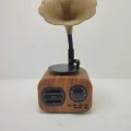 BUĞZ Kahverengi Nostaljik Tasarımlı Mini Bluetooth Radyo ve Hoparlör, Klasik Gramafon Görünümlü