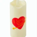 BUĞZ Kalp I Love You Yazılı Işıklı Mum 12 cm