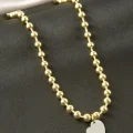 BUĞZ Kalp Top Zincir Çelik Kolye