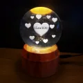 BUĞZ Kalpli I Love You Tasarımlı Dönen Cam Küre
