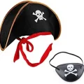 BUĞZ Kaptan Jack Çocuk Korsan Şapkası ve Göz Bandı Seti