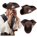 BUĞZ Kaptan Jack Korsan Şapkası Vinleks Deri Denizci Korsan Şapkası