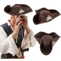 BUĞZ Kaptan Jack Korsan Şapkası Vinleks Deri Denizci Korsan Şapkası