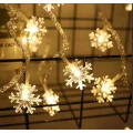 BUĞZ Kar Tanesi 5m 28 Led Gün Işığı Kar Tanesi:4cm Pilli 2 Kademeli