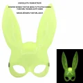  Karanlıkta Parlayan Fosforlu Tavşan Maskesi – Glow Bunny Masquerade Maske (32x22 cm)
