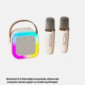 BUĞZ Karaoke Hoparlör Taşınabilir Çift Mikrofonlu ve LED Işıklı Bluetooth 5.0 - BUĞZ