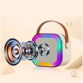 BUĞZ Karaoke Kablosuz Hoparlör Mikrofonlu Rgb Işıklı Bluetooth Speaker Tf Kart/usb Beyaz