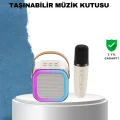 BUĞZ Karaoke Mikrofon Hoparlör Seti 6 Saat Kullanım Süresi