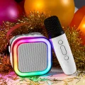 BUĞZ Karaoke Mikrofonlu Beyaz Bluetooth Hoparlör, Taşınabilir Müzik ve Eğlence Sistemi
