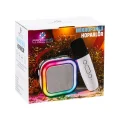 BUĞZ Karaoke Mikrofonlu Beyaz Bluetooth Hoparlör, Taşınabilir Müzik ve Eğlence Sistemi