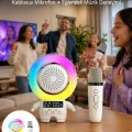 BUĞZ Karaoke Özellikli Astronot Bluetooth Hoparlör Kablosuz Mikrofonlu