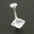  Kare Zirkon Taşlı Çelik Piercing 1 Adet