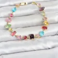 BUĞZ Karışık Renk Kristal Taşlı Kesimli Gümüş Renk Gema Kadın Bileklik