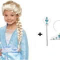 BUĞZ Karlar Ülkesi Frozen Elsa Kostüm Seti Çocuk Boy