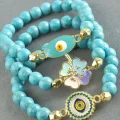 BUĞZ Karşık Figürlü Turkuaz Doğaltaş Bileklik