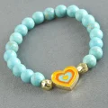 BUĞZ Karşık Figürlü Turkuaz Doğaltaş Bileklik