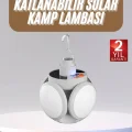  Katlanabilir Askılı Kamp Lambası 5 Kanatlı Pratik Güneş Enerjili