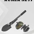 BUĞZ Katlanabilir Kamp Küreği Küçük Kazma Kürek Seti Pusulalı