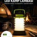 BUĞZ Katlanabilir Kamp Lambası Akordiyon Lamba Şarjlı 3 Kademeli Solar Yeni Nesil