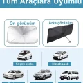 BUĞZ Katlanabilir Şemsiyeli Araç Ön Cam Güneşliği UV Korumalı Isı Yansıtıcı Tüm Araçlara Uygun