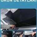 BUĞZ Katlanabilir Şemsiyeli Araç Ön Cam Güneşliği UV Korumalı Isı Yansıtıcı Tüm Araçlara Uygun