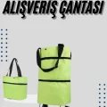 BUĞZ Katlanabilir Tekerlekli Çantalı Çarşı Pazar Arabası Alışveriş Çantası Piknik Çantası