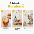 BUĞZ Kedi Şekilli Dönen Peluş Balıklı Olta Oyuncağı