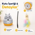 BUĞZ Kedi Şekilli Dönen Peluş Balıklı Olta Oyuncağı