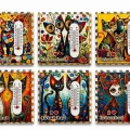 BUĞZ Kedi Tasarımı İstanbul Temalı Buzdolapı Süsü Magnet Alk5406