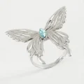BUĞZ Kelebek Kristal Taşlı Metal Yüzük