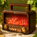 BUĞZ Kırmızı bluetoothlu şömine tipi nostaljik radyo FM radyo USB MP3 player şarjlı hoparlör