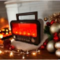 BUĞZ Kırmızı bluetoothlu şömine tipi nostaljik radyo FM radyo USB MP3 player şarjlı hoparlör