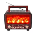 BUĞZ Kırmızı bluetoothlu şömine tipi nostaljik radyo FM radyo USB MP3 player şarjlı hoparlör