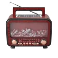 BUĞZ Kırmızı bluetoothlu şömine tipi nostaljik radyo FM radyo USB MP3 player şarjlı hoparlör
