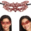 BUĞZ Kırmızı Dantel Masquerade Maskesi 9 No Bx40