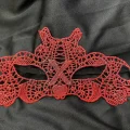BUĞZ Kırmızı Dantel Masquerade Maskesi Çift Taraflı 10 No