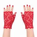 BUĞZ Kırmızı Dantel Parmaksız Kısa Eldiven