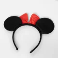 BUĞZ Kırmızı Fiyonklu Minnie Mouse Taç Fare Tacı Kafa Bandı