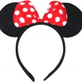BUĞZ Kırmızı Fiyonklu Minnie Mouse Taç Fare Tacı Kafa Bandı