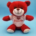 BUĞZ Kırmızı I Love You Tişörtlü Peluş Ayıcık