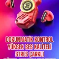 BUĞZ Kırmızı Kablosuz Bluetooth Kulaklık Stres Çarklı Oyuncu Kulaklığı
