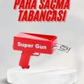  Kırmızı Parti Oyuncağı Para Saçma Fırlatma Tabancası Makinesi Super Money