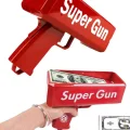 BUĞZ Kırmızı Parti Oyuncağı Para Saçma Fırlatma Tabancası Makinesi Super Money