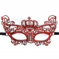 BUĞZ Kırmızı Renk Dantel Örgü İşlemeli Parti Maskesi Model 2