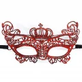  Kırmızı Renk Dantel Örgü İşlemeli Parti Maskesi Model 2