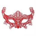  Kırmızı Renk Dantel Örgü İşlemeli Parti Maskesi Model 3