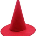 BUĞZ Kırmızı Renk Keçe Cadı Şapkası Yetişkin Çocuk Uyumlu 35X38 cm